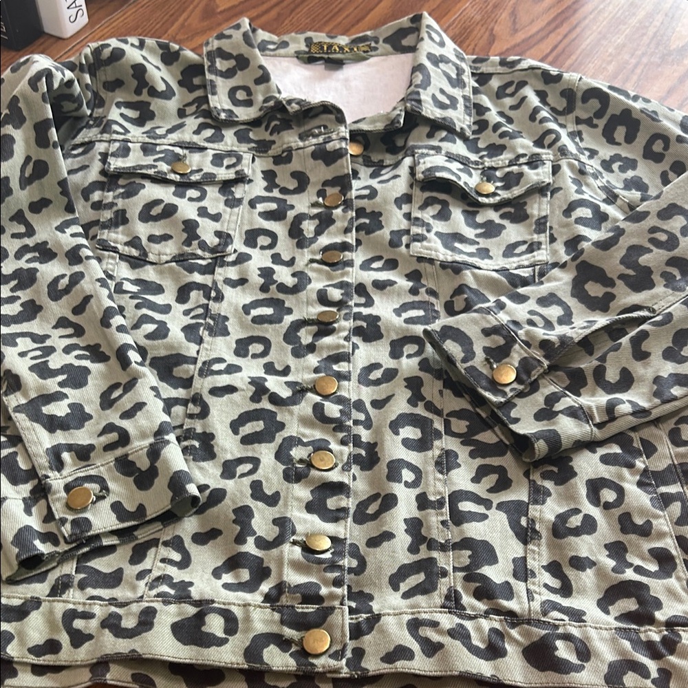 Taxi Leopard Print Utility Jacket - Olive & Black